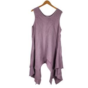 Completo Lino By Arthurio Linen Lagenlook Layering Tunic Top S/M/L Sleeveless